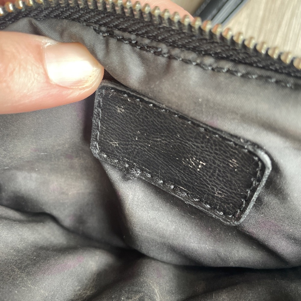 Nine West Black Quilted Velvet Crossbody Bag Silver Chain Strap Camera Bag - Picture 5 of 8